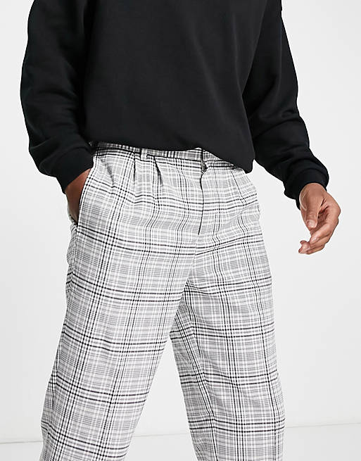  River Island smart trousers in light grey check 