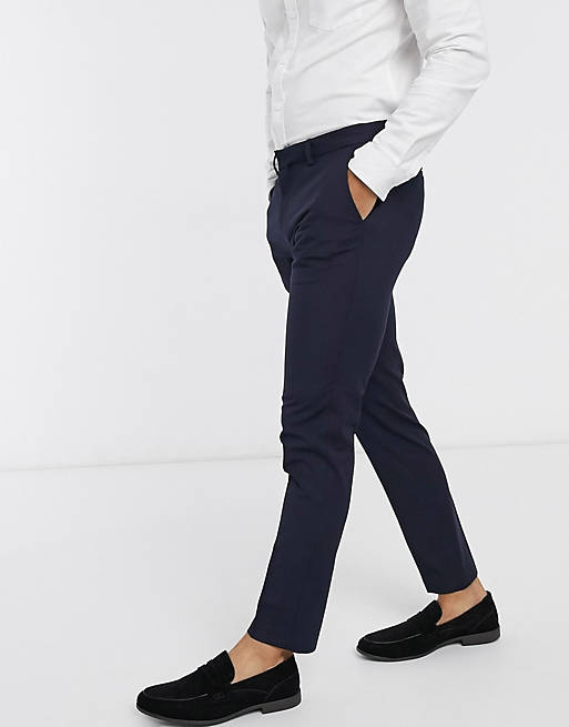 Suits River Island smart trousers in navy 