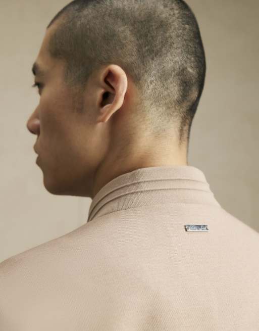 River Island Smart twill bomber jacket in stone, 4 of 4