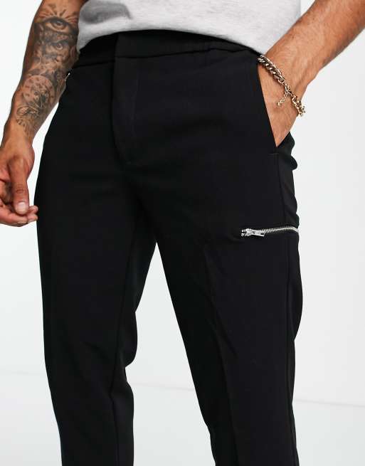 Black trousers 2025 with zip pockets