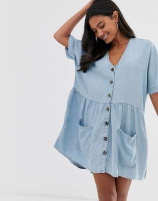 chambray smock dress