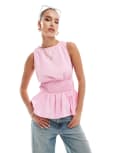 [River Island] River Island smock top in pink and white stripe 14 Mid pink