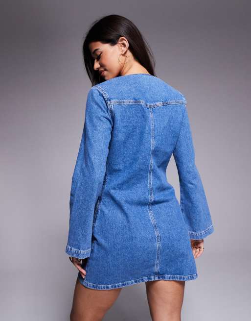 River Island snaffle detail dress in blue, 2 of 4
