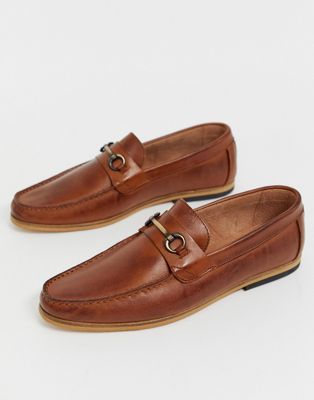 River Island snaffle loafers in tan | ASOS
