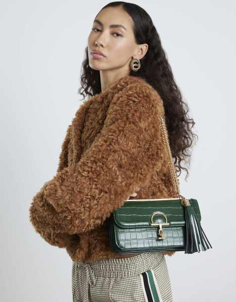 River Island Snaffle tassel shoulder bag in green - dark - view 1