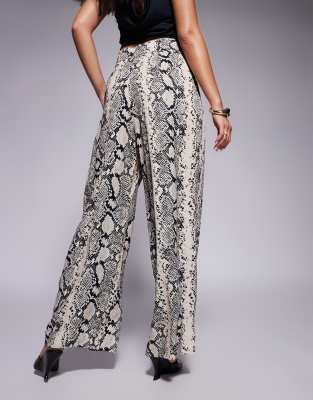 RIVER ISLAND SNAKE PRINT FLARE PANTS 
