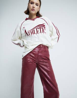 RIVER ISLAND SNAKE RELAXED STRAIGHT JEANS 