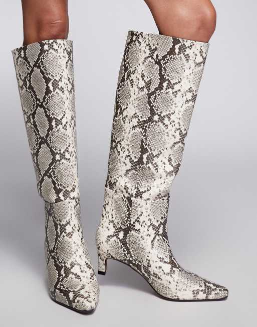 Low heel snakeskin boots hotsell