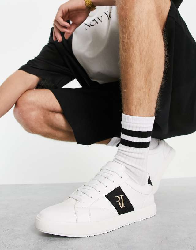 River Island sneakers with logo in white