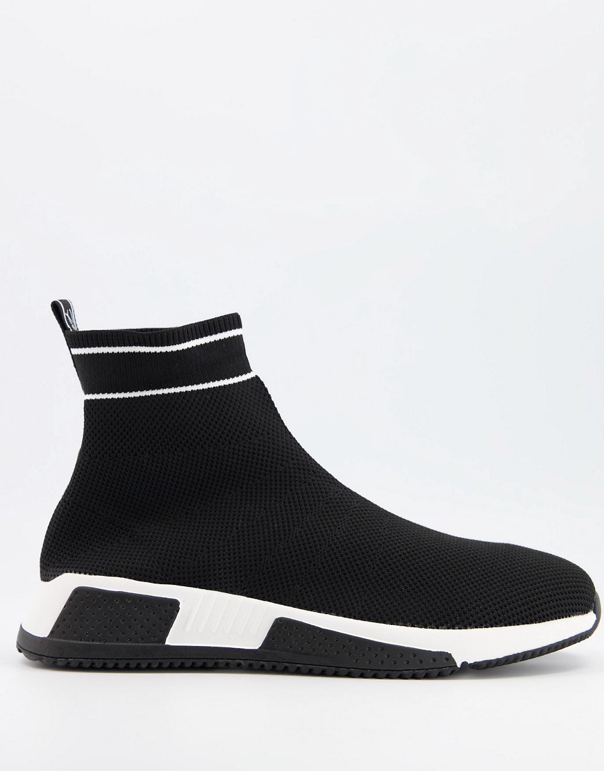 River Island sock sneakers in black