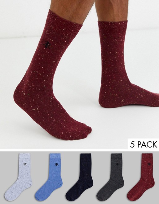 River Island socks in multi 5 pack