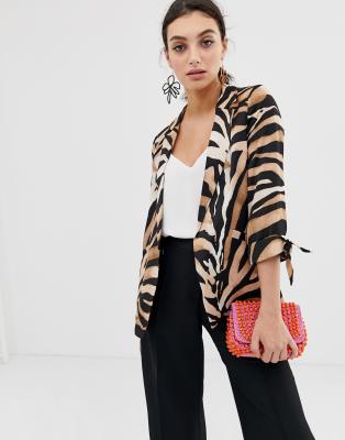 tiger print blazer