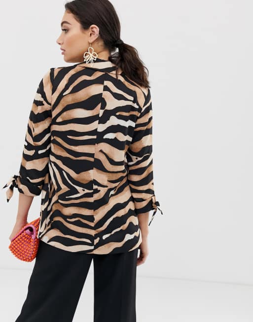 River island clearance animal print blazer