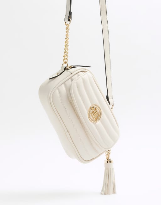 River Island Soft cross body bag in cream