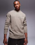 [River Island] River Island soft knit graphic jumper in light brown XL BROWN