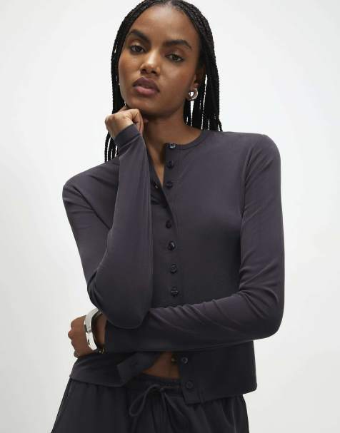 River Island Soft touch long sleeve top in grey - view 1