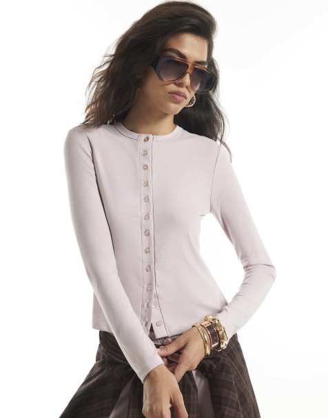River Island Soft touch long sleeve top in pink - view 1