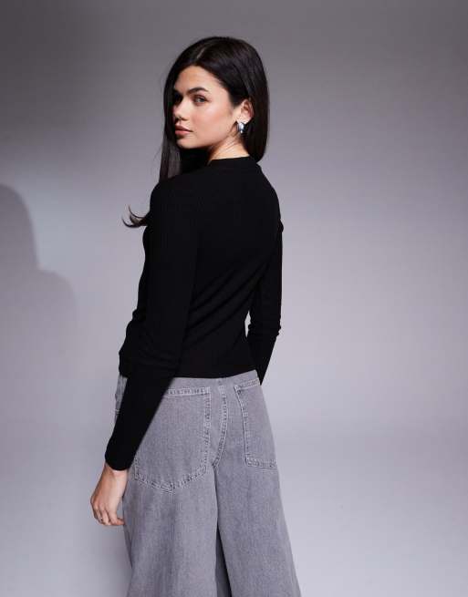 River Island - Sort cardigan med buet kant, 2 af 4