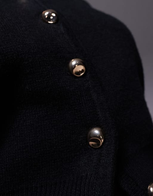 River Island - Sort cardigan med strukturerede ærmer, 3 af 4
