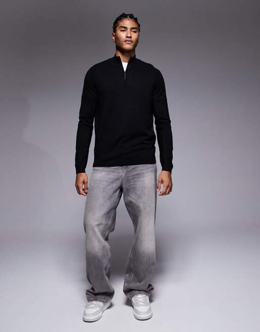 River Island - Sort elegant sweatshirt med halv lynlås , 2 af 5