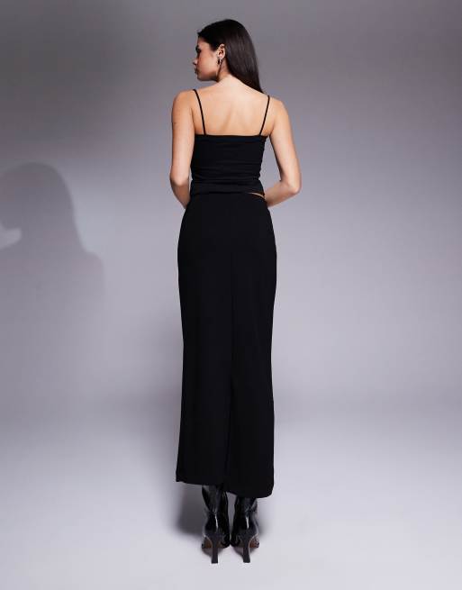 River Island - Sort enkel maxinederdel i neopren, 3 af 5