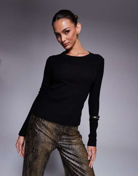 River Island - Sort og tætsiddende baby-t-shirt med lange ærmer - view 1