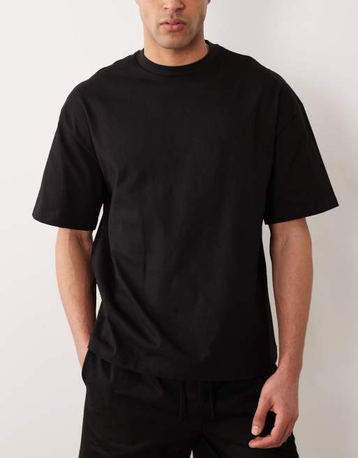 River Island - Sort sæt med oversized T-shirt i firkantet pasform og shorts, 2 af 5