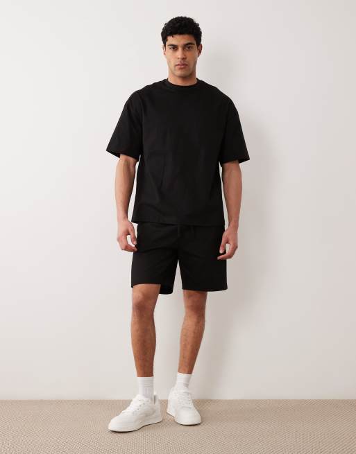 River Island - Sort sæt med oversized T-shirt i firkantet pasform og shorts, 5 af 5