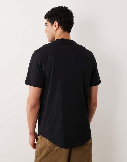 River Island - Sort T-shirt med buet sømkant i regular fit, 5 af 5