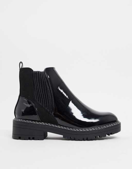 river island chunky chelsea boot in black