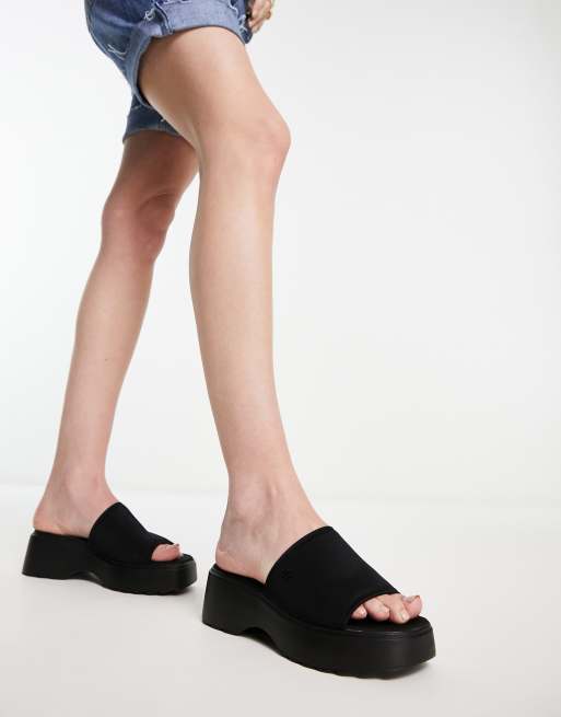 River Island - Sorte flatform-mules