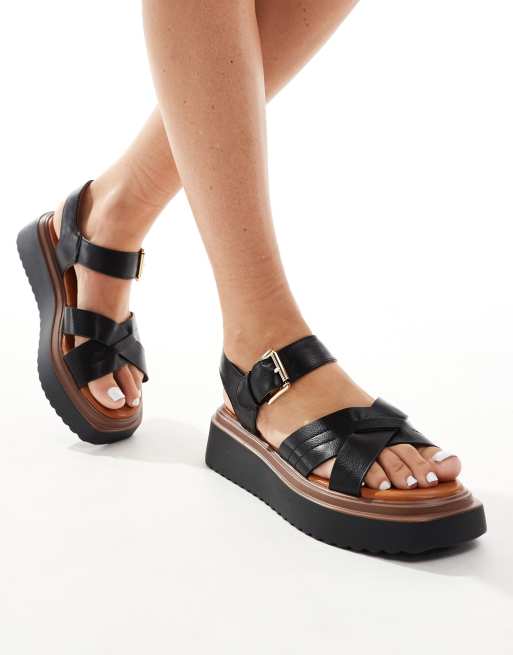 River Island - Sorte flatform-sko