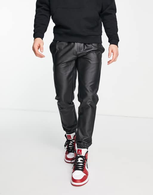River Island - Sorte joggingbukser i PU