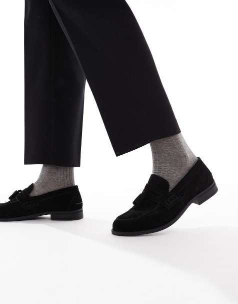 River Island - Sorte loafers med kvaster i imiteret ruskind - view 1