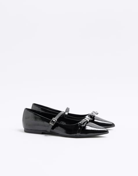 River Island - Sorte og spidse Mary Jane-ballerinaer - view 1