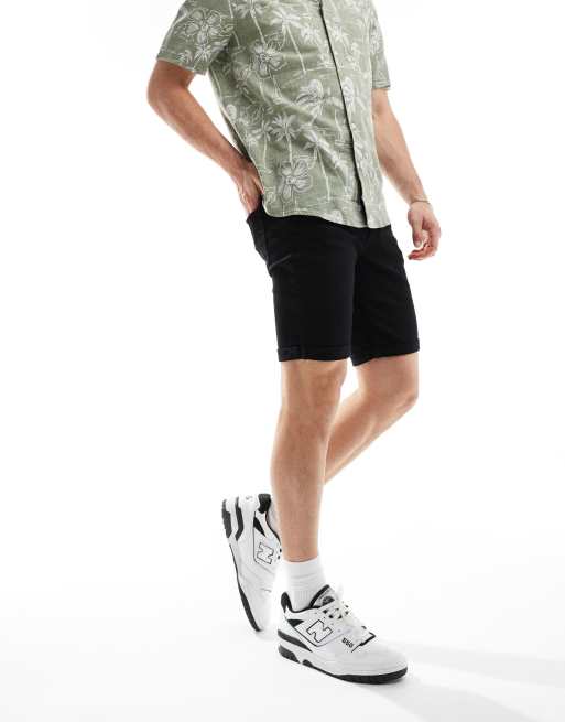 River Island - Sorte skinny-shorts i denim