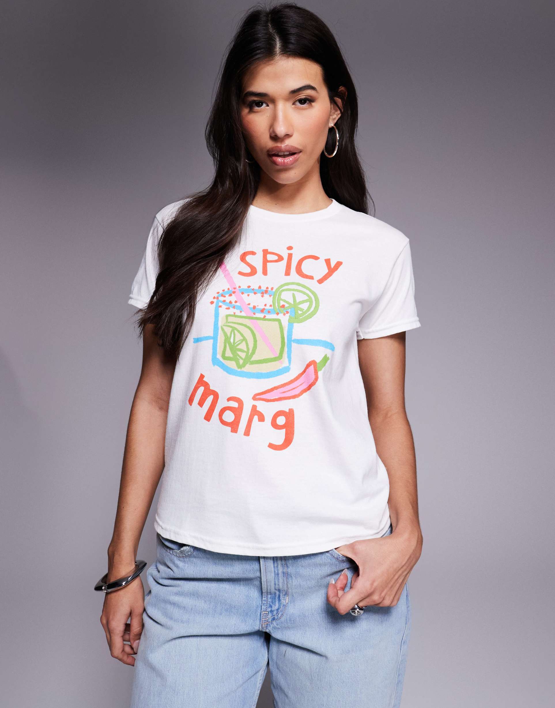 river island spicy marg t-shirt in white