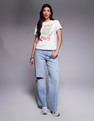 River Island Spicy Marg T-shirt In White