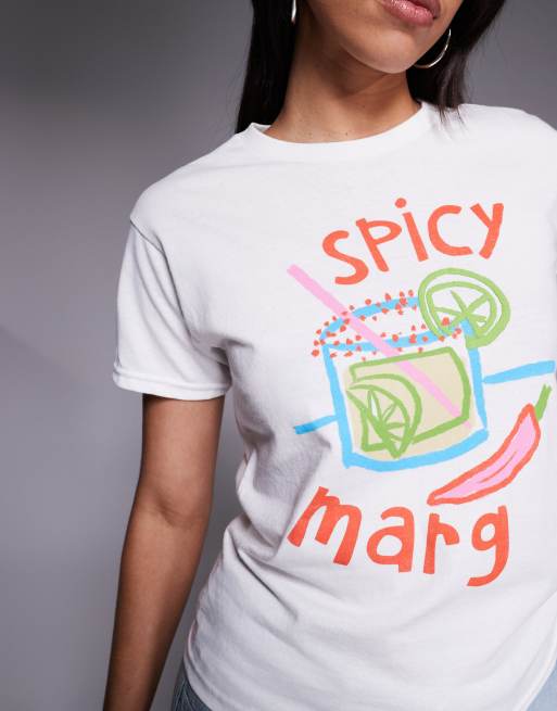 River Island spicy marg t-shirt in white, 4 of 4