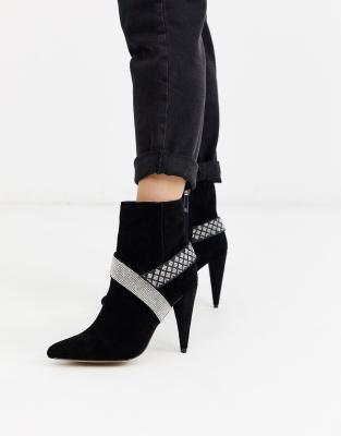 river island black heeled boots