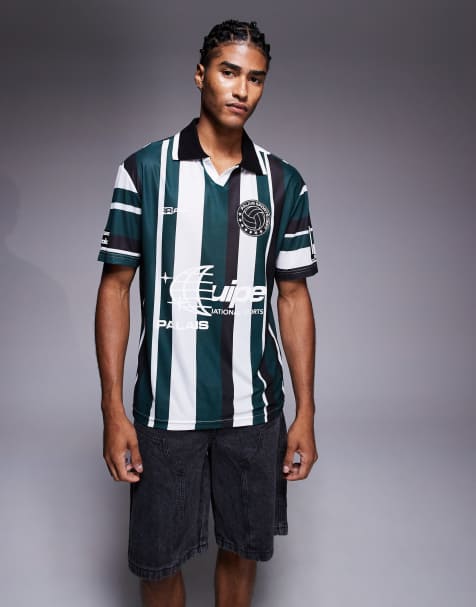 River Island spliced stripe football polo - view 1