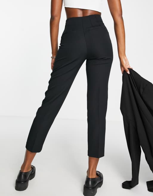 River Island split front cigarette pants in black, 2 of 4