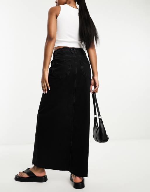 River island store black denim skirt