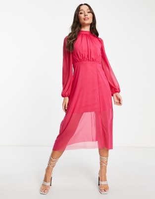 river island hot pink dress