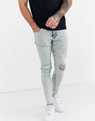 light blue spray on jeans