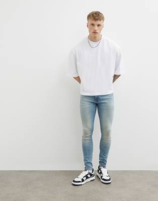 River Island Spray on skinny jeans in blue - light - view 1