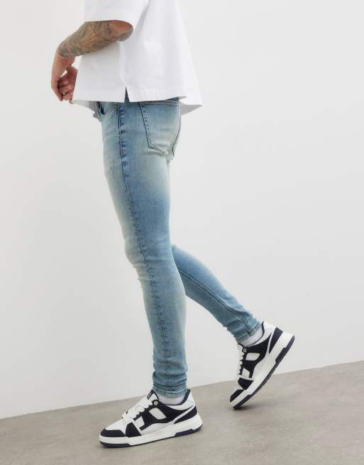 River Island Spray on skinny jeans in blue - light