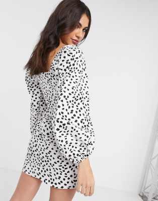 river island black and white polka dot dress