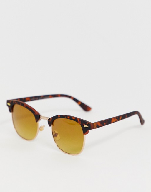River Island square sunglasses in brown tort