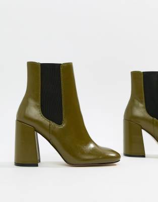 green heeled boots